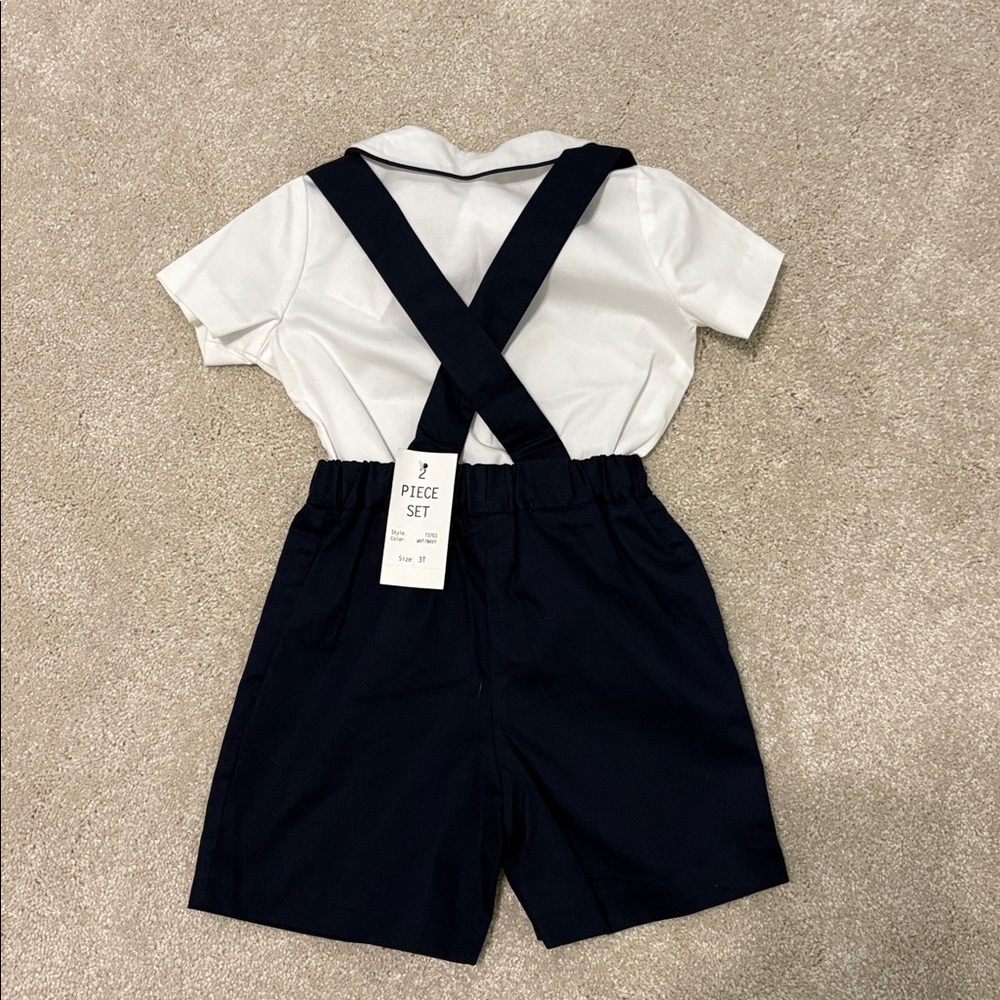 NWT Florence Eiseman White and Navy two piece set, 3T - Picture 2 of 8